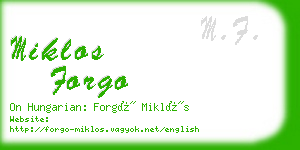 miklos forgo business card